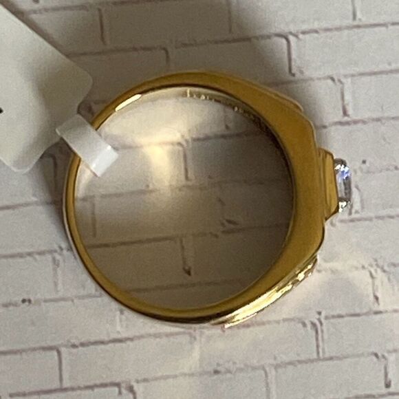 Men's Gold Crystal Encrusted Bling Ring size 11 - Picture 4 of 6